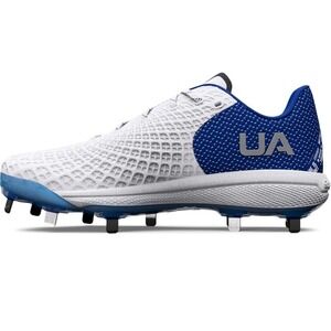Women's Under Armour‎ Glyde 2 MT Softball Cleats White Blue 3026601-101 Sz 6.5